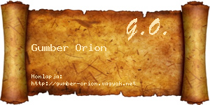 Gumber Orion névjegykártya